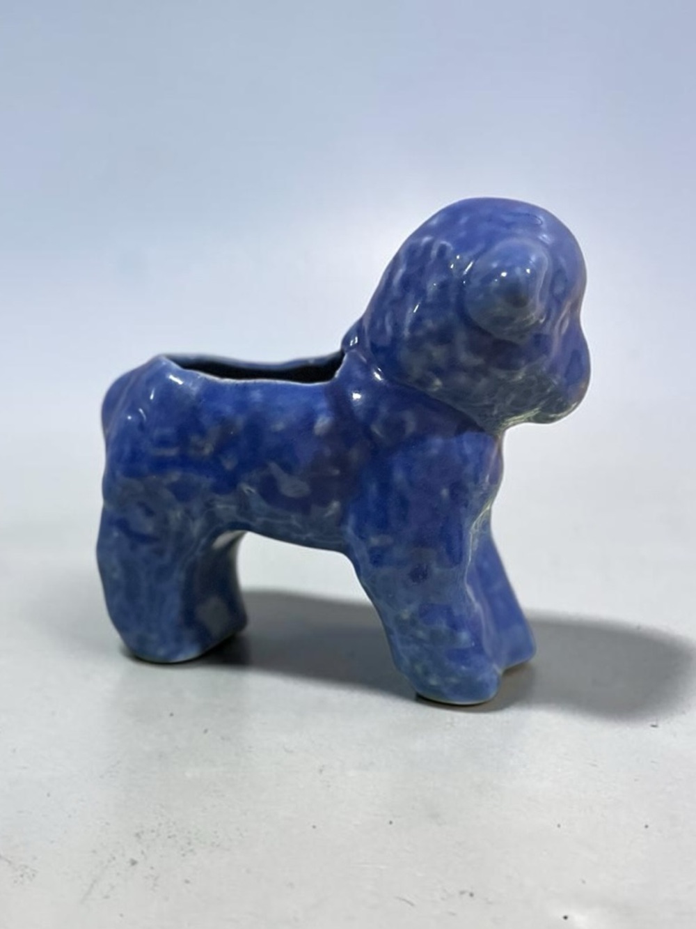 Vintage McCoy Blue Ceramic Pottery Lamb Planter 1940s